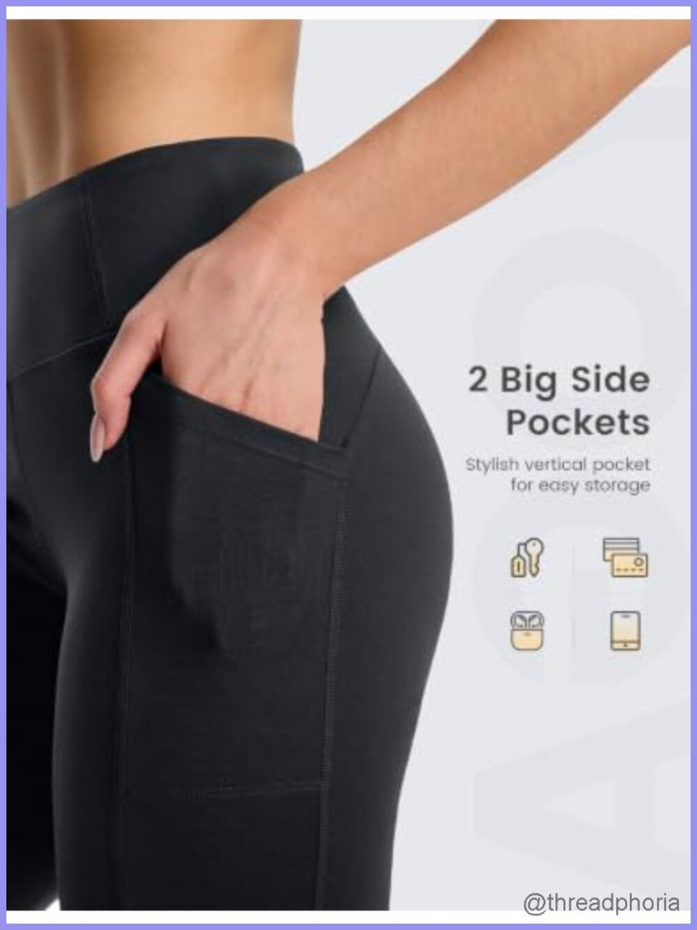 High Waist Flare Leggings with Pockets Yoga Pants Casual Workout Bell Bottom - Picture 3 of 6